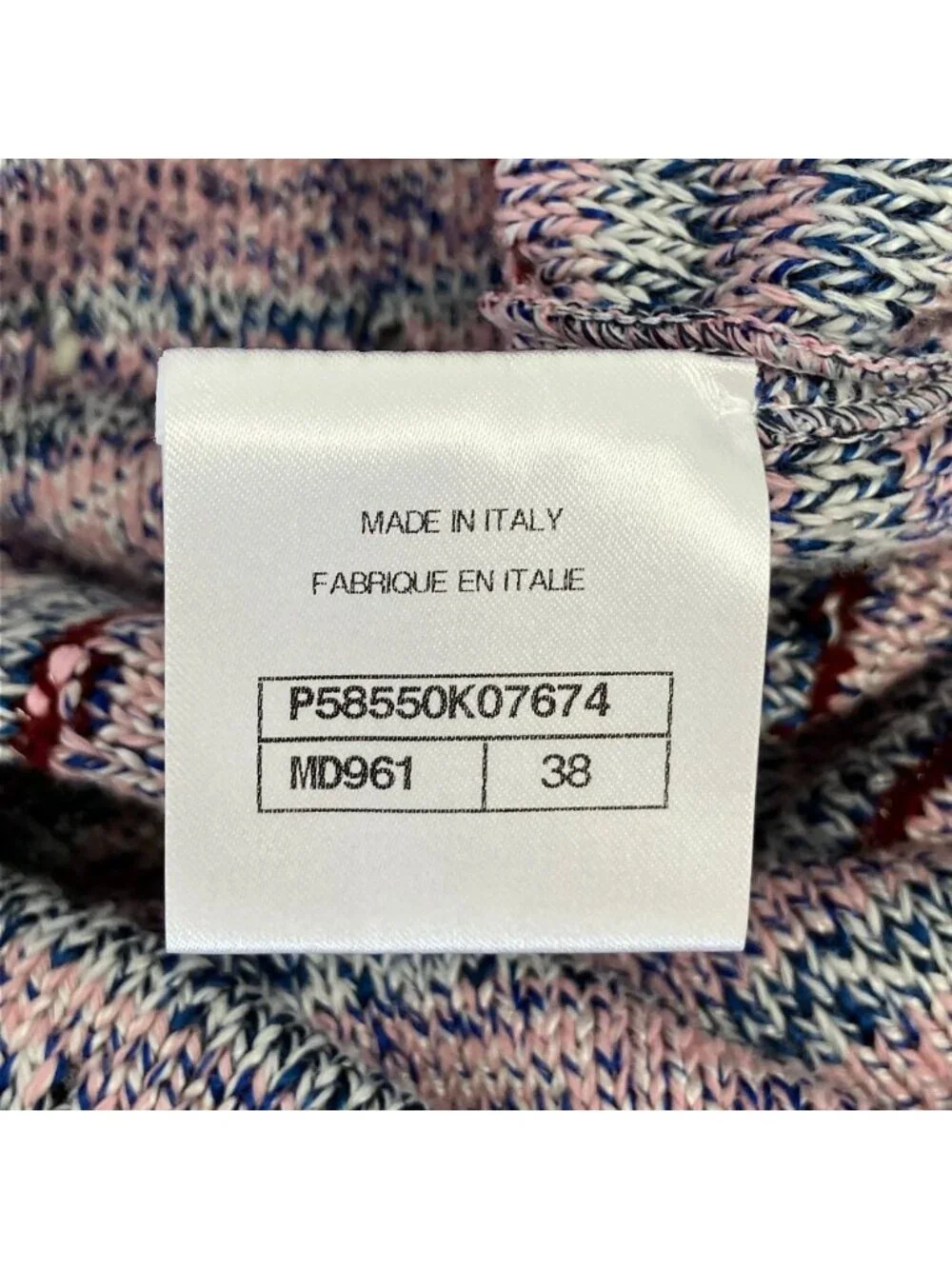 Chanel CC Logo Tweed Knit Dress Pink 38 Multicolor